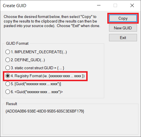 Tools Create Guid