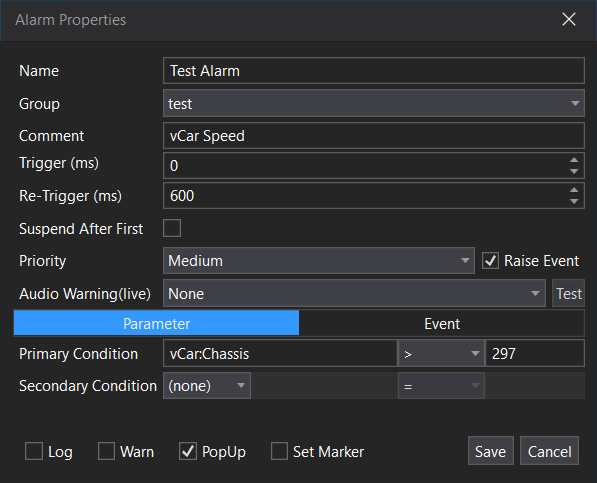 Alarm Editor
