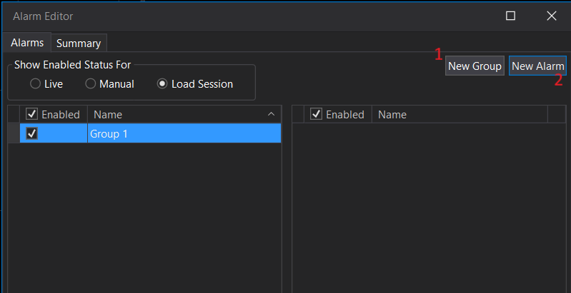 Alarm Editor