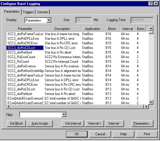 Parameters Tab