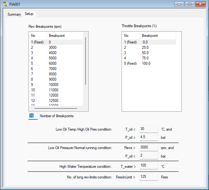 Setup Tab