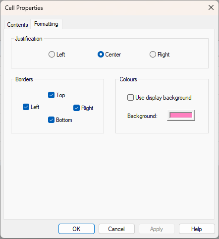 Cell Formatting